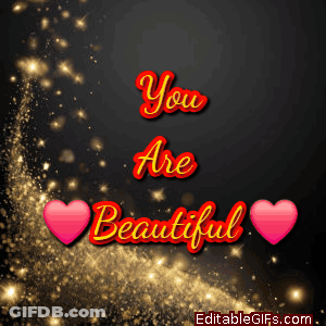 Greeting Card Saying You Are Beautiful Hearts GIF