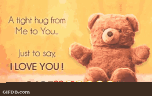 Greeting Card Teddy Bear Tight Hug GIF