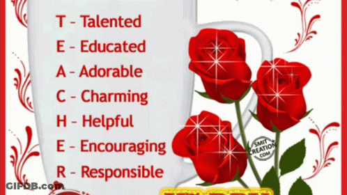 Greeting Card With Coffee And Red Roses GIF