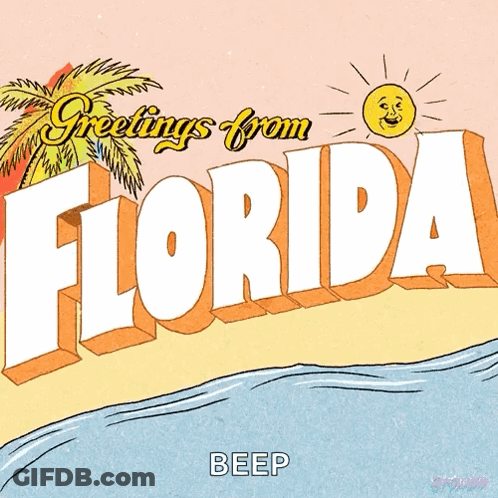 Greetings From Florida Beep Rainbow GIF