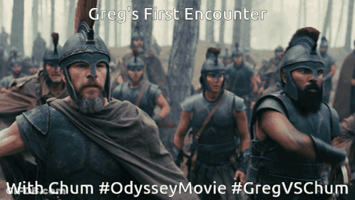 Greg's First Encounter With Chum #Odysseymovie #Gregvschum GIF