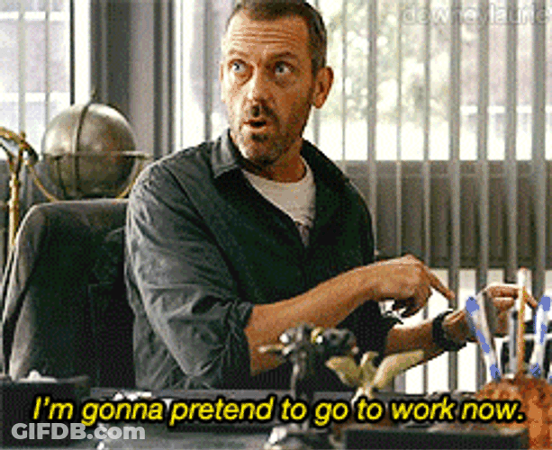 Gregory House Pretending To Work GIF