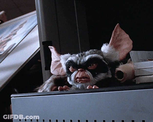 Gremlins Scary Cute Hiding GIF