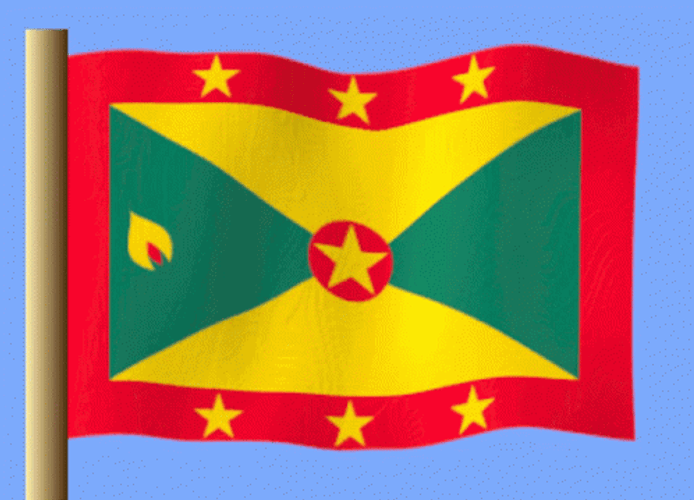 Grenada Flag Pole GIF