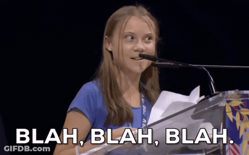 Greta Thunberg Mocks Interview Says Blah GIF