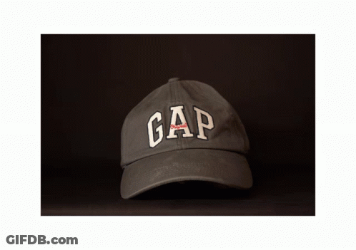 Grey Gap Baseball Cap GIF