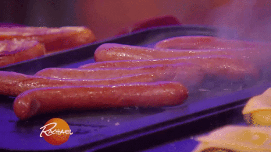 Grilling Juicy Hot Dog Happy Labor Day GIF
