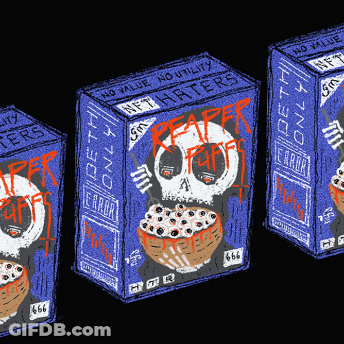 Grim Reaper Cereal Box GIF