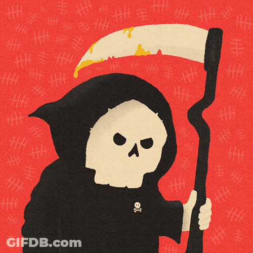 Grim Reaper Dripping Scythe GIF