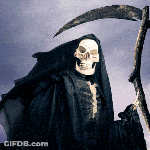 Grim Reaper Eating Burger Loop GIF
