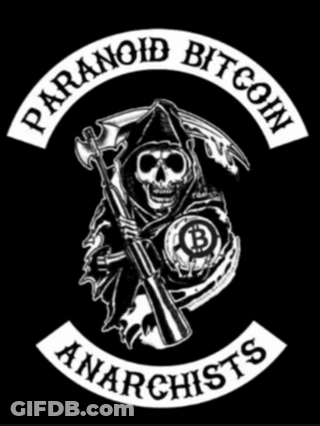 Grim Reaper Holding Axe And Coin With Letter B GIF