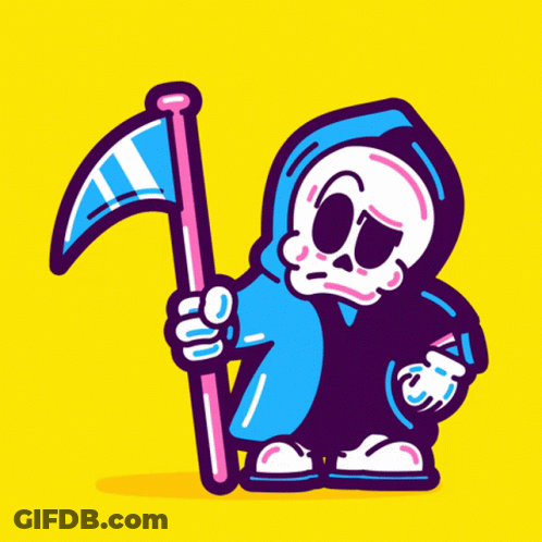 Grim Reaper Holding Large Scythe GIF