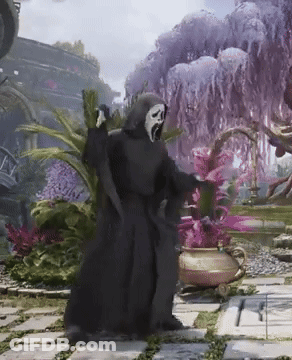 Grim Reaper In Black Robe GIF