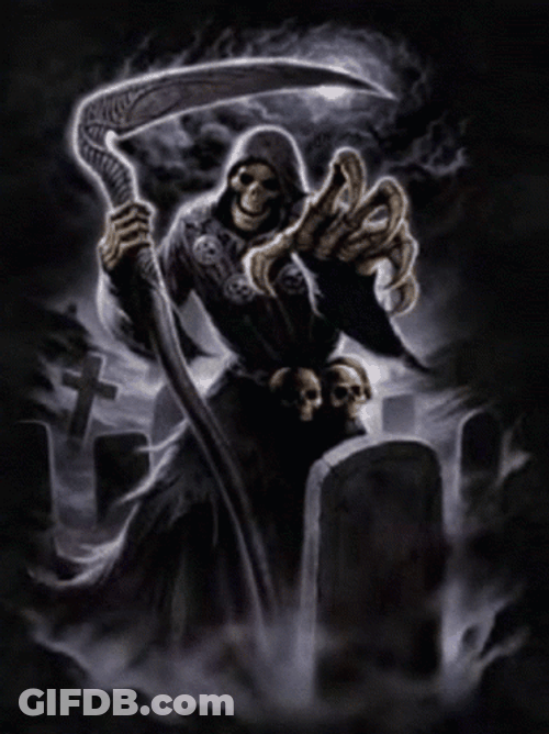 Grim Reaper Reaching Out Ahead GIF