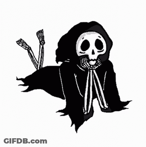 Grim Reaper Skeleton Waiting GIF