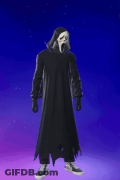 Grim Reaper Standing Before Full Moon GIF