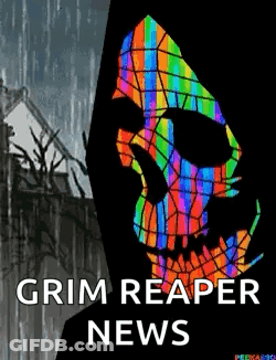 Grim Reaper With Rainbow Mask GIF