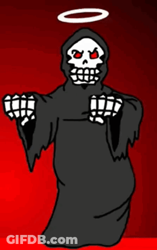 Grim Reaper With Red Eyes And Halo GIF