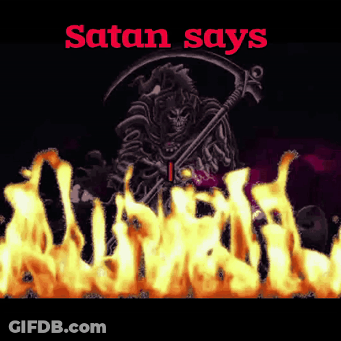Grim Reaper With Scythe Satan Says GIF