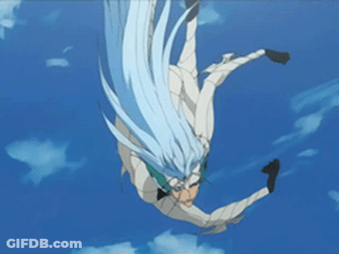 Grimmjow Attacking From Air GIF