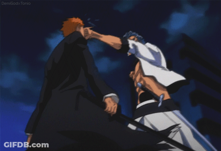 Grimmjow Giving Non Stop Punches GIF