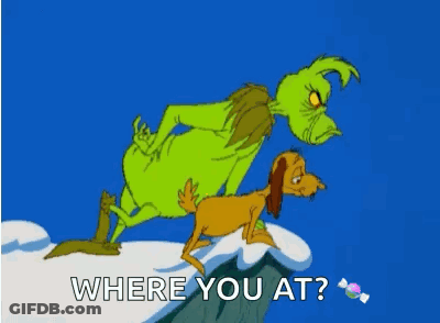 Grinch And Dog On Snowy Hill GIF