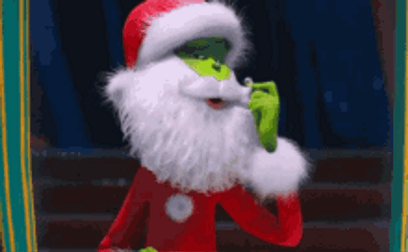Grinch Beard Santa GIF