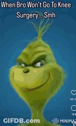 Grinch In Santa Suit On Snowy Hill GIF