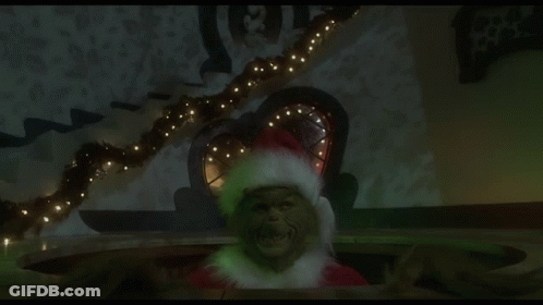 Grinch Says Everything Must Go In Dark Room GIF