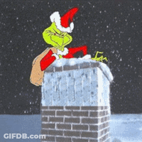 Grinch Smile In The Chimney GIF