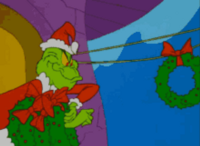 Grinch Steal Christmas Wreath GIF