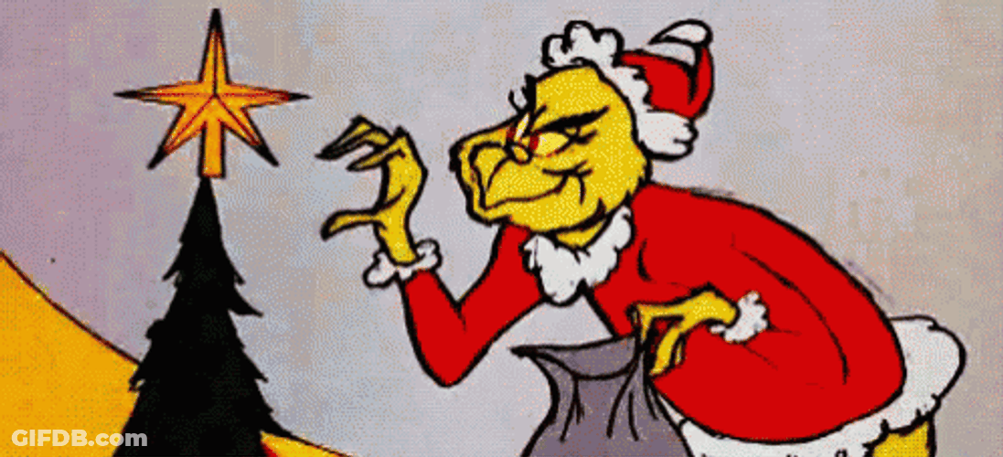 Grinch Stealing Christmas Star GIF