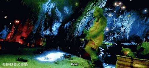 Grinch Walking Through Cave Saying Ooh GIF