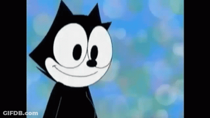 Grinning Felix The Cat GIF