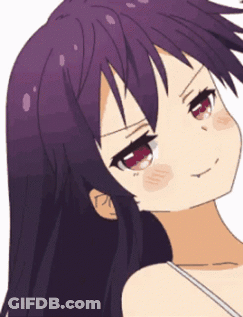 Grinning Girl Anime Eye Brows Raising GIF