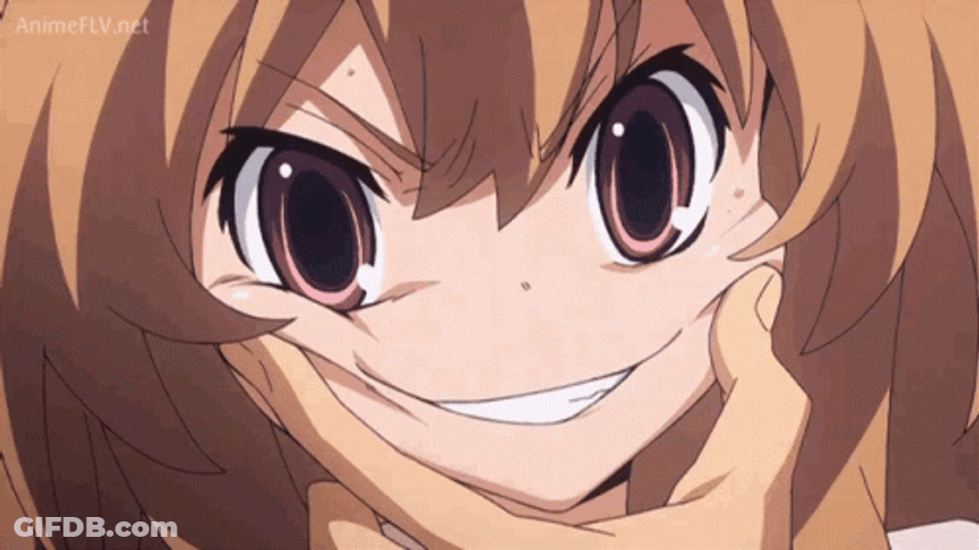 Grinning Taiga Aisaka GIF