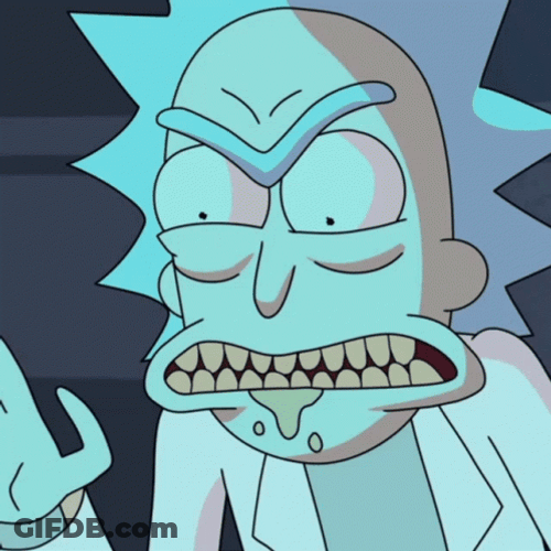 Grithing Teeth Rick Typing Meme GIF