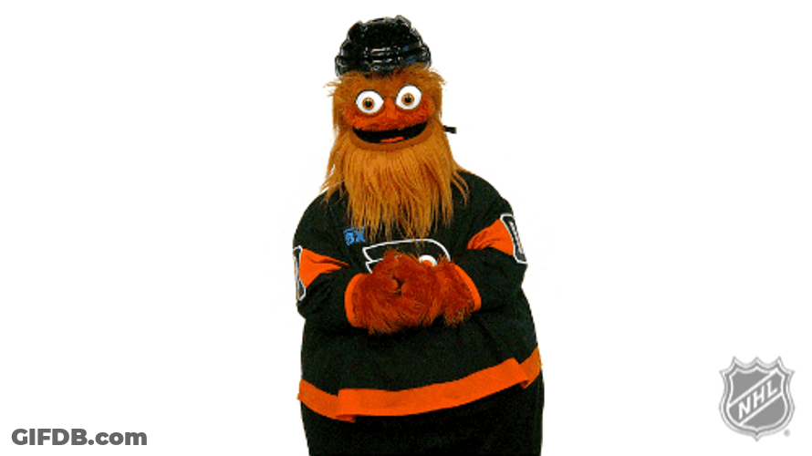 Gritty Mascot Hand Signal GIF
