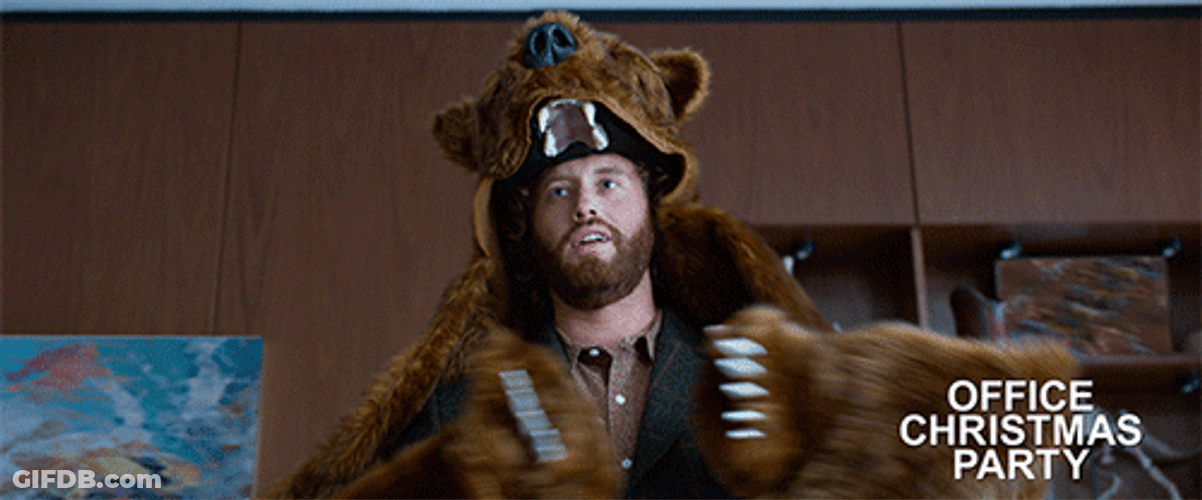 Griz Coat Office Christmas Party GIF
