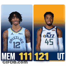 Grizzlies Player And Jazz Player GIF