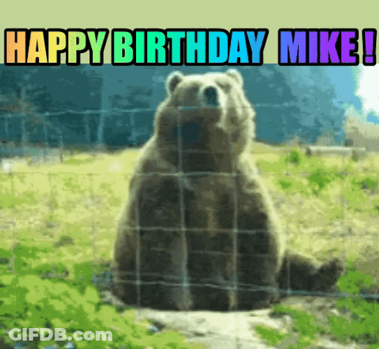 Grizzly Bear Waving Happy Birthday Mike GIF