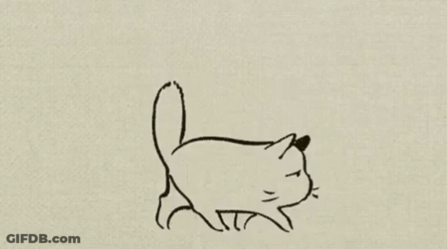 Groggy Cat Sketch GIF