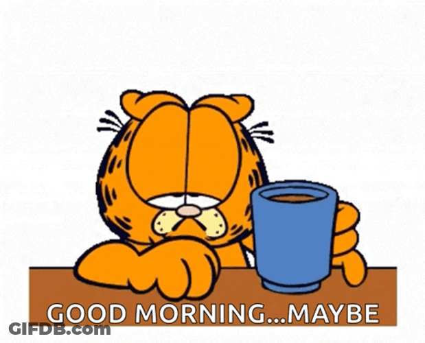Groggy Garfield Offering Cup GIF