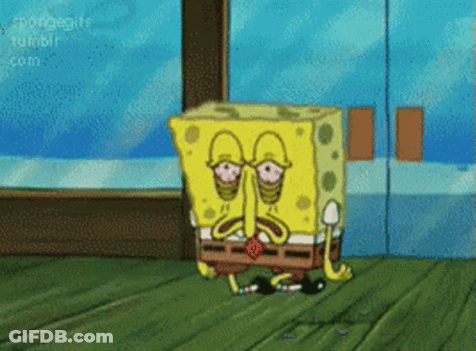 Groggy SpongeBob Walking GIF