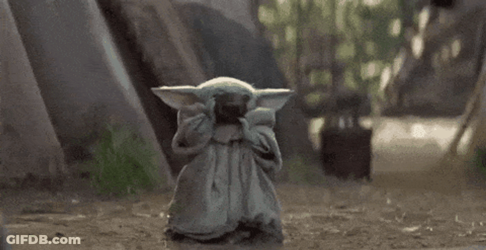 Grogu Drinking Water GIF