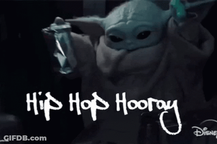 Grogu Hip Hip Hooray GIF