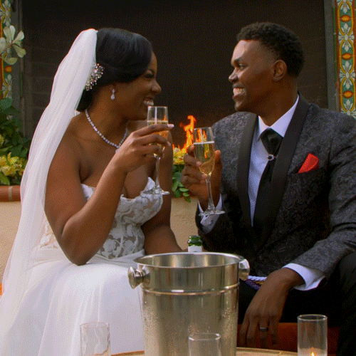 Groom Bride Happy Cheers GIF