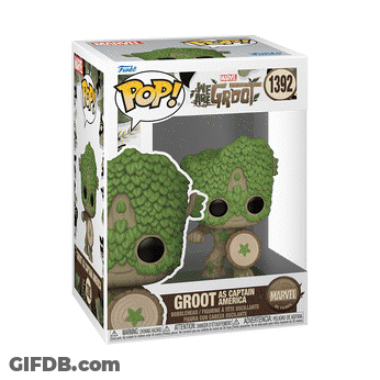 Groot As Captain America Funko Pop In Box GIF