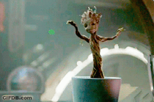 Groot Figurine In Pot GIF
