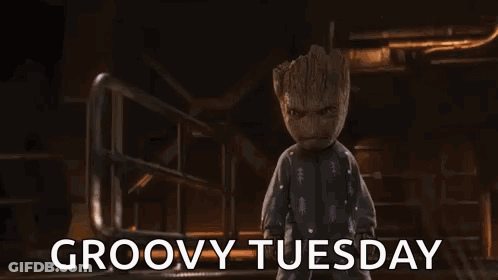 Groot From Guardians Of The Galaxy 2 With Groovy Tuesday GIF